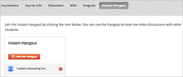 Image of the instant hangout control on a page