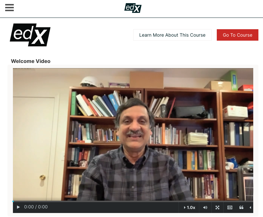 A public video being displayed on the edX platform