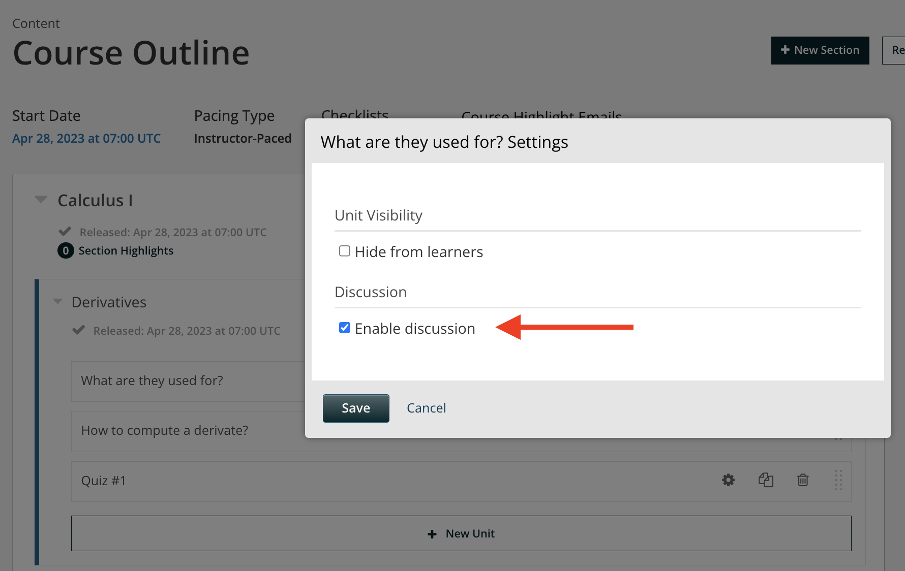 Toggle switches for anonymous posts in edx discussions configuration.