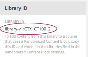 The Library ID for the new library is shown the sidebar