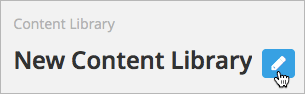 The Edit icon to the right of the Library Name