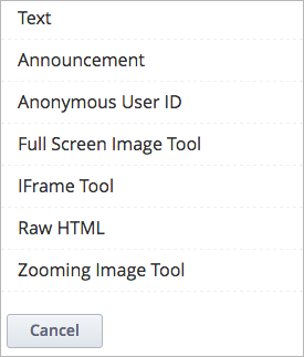 The list of HTML Component templates in the Studio unit page.