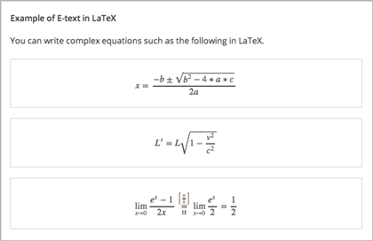 An image of math formulas created with LaTeX in an HTML component.