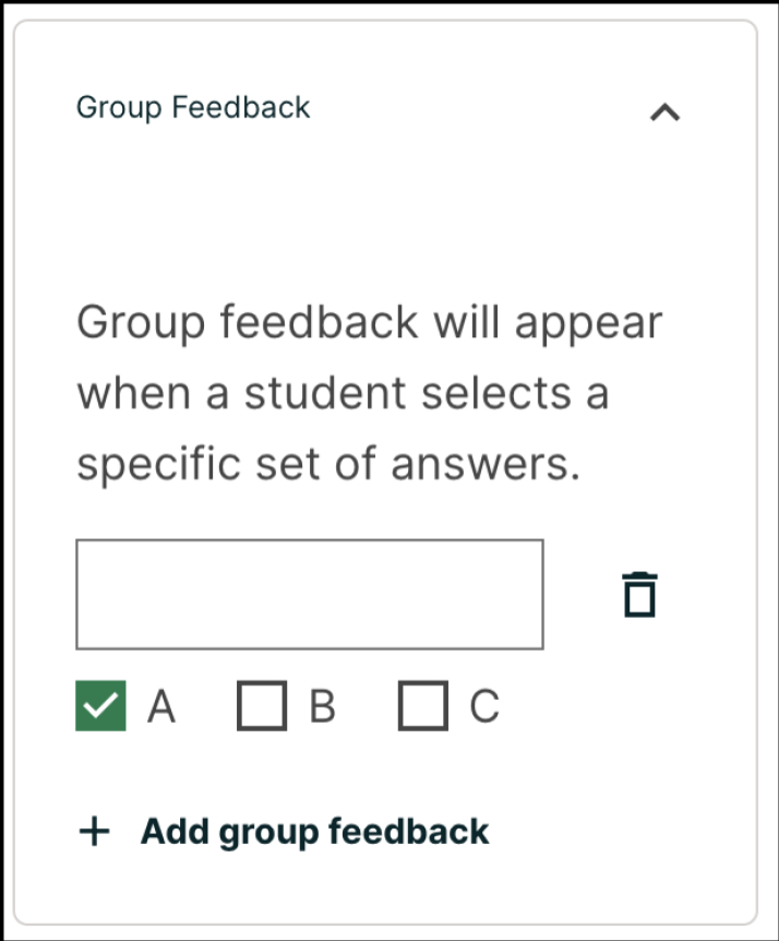 Image of the group feedback settings.