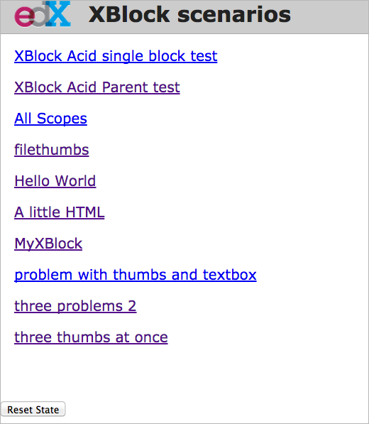The XBlock SDK home page.