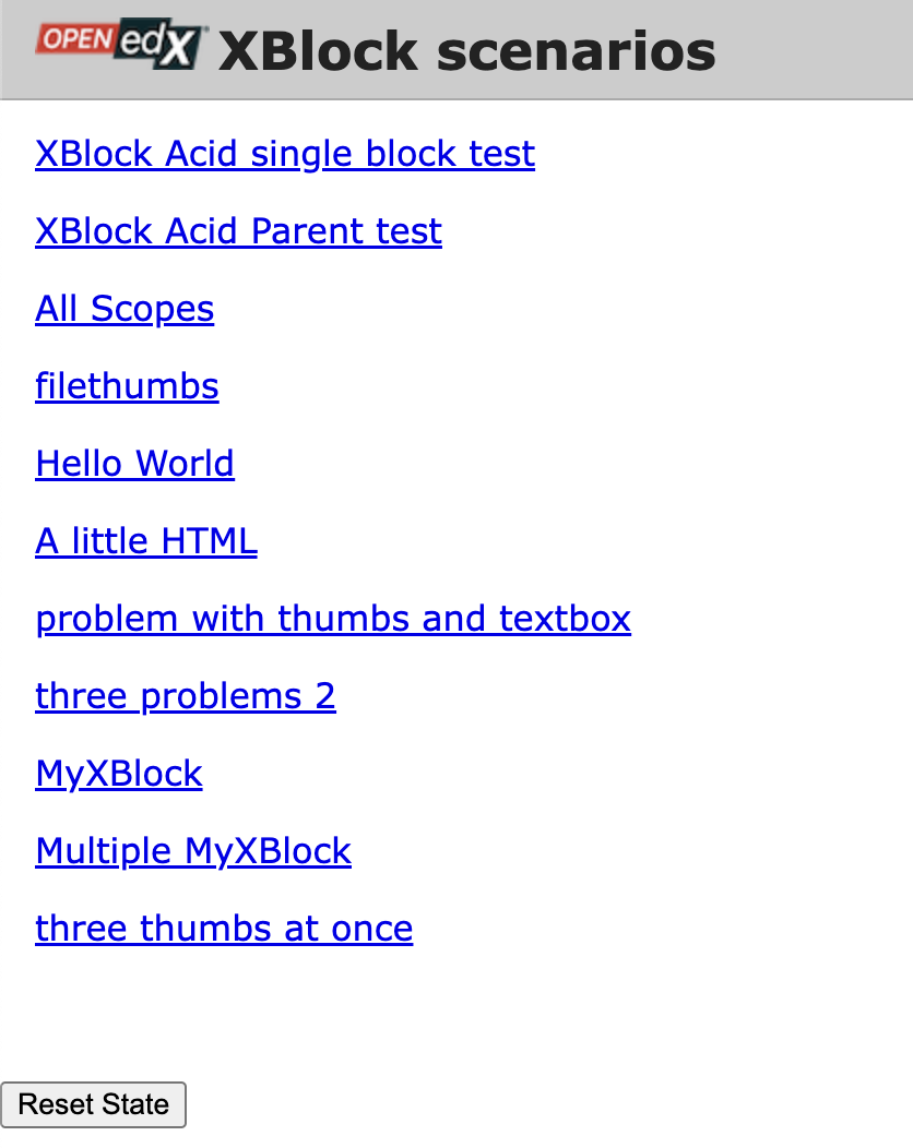 The XBlock SDK home page.